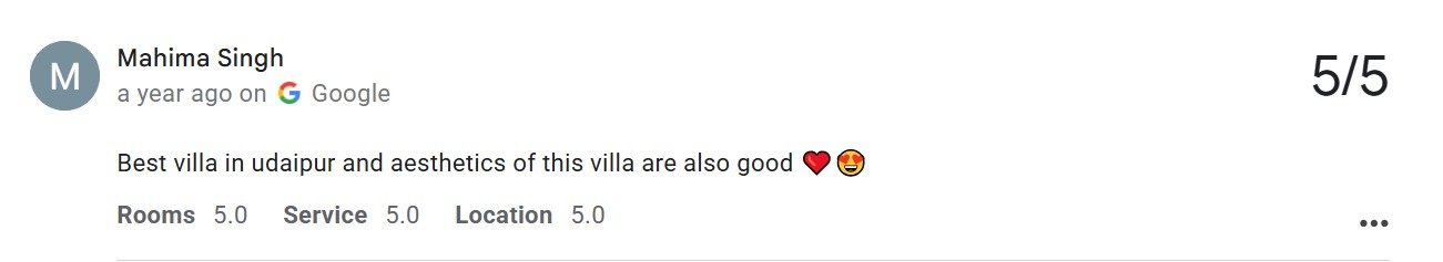 Aravalli View Villa Udaipur — Maple Roots Villa Guest Review — Maple Roots Villa Udaipur guest review photo