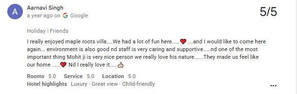 Mehendi Venue Villa Udaipur — Maple Roots Villa Guest Review — Maple Roots Villa Udaipur guest review photo