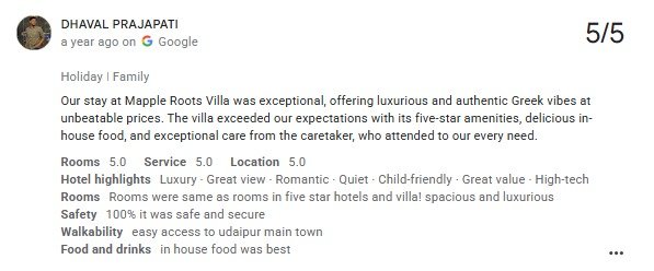 Pet Friendly Villa Udaipur — Maple Roots Villa Guest Review — Maple Roots Villa Udaipur guest review photo
