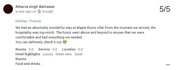Pre Wedding Stay Udaipur — Maple Roots Villa Guest Review — Maple Roots Villa Udaipur guest review photo