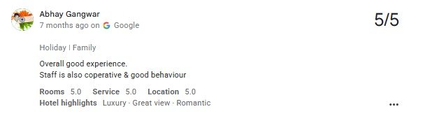 Valentine Day Villa Udaipur — Maple Roots Villa Guest Review — Maple Roots Villa Udaipur guest review photo