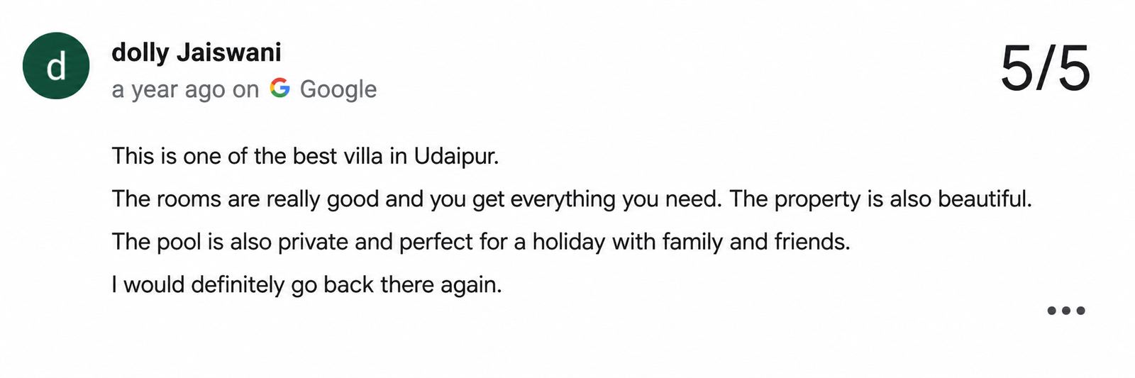 Villa near Fateh Sagar — Maple Roots Villa Guest Review — Udaipur villa guest review