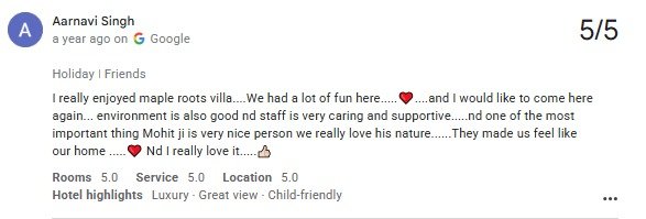 Villa near Lake Pichola — Maple Roots Villa Guest Review — Udaipur villa guest review