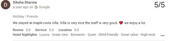 Villa with Terrace Udaipur — Maple Roots Villa Guest Review — Udaipur villa guest review
