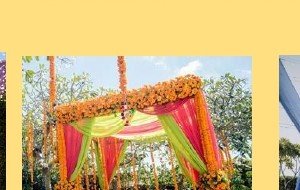 Greenery Wall with Marigold Swags - Best Luxury Villa in Udaipur